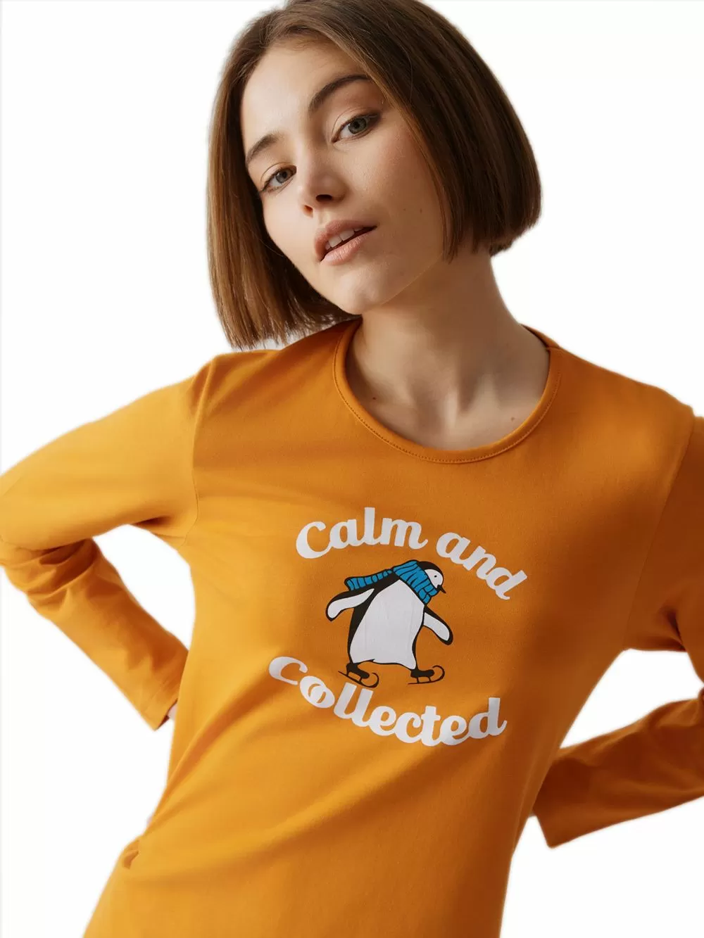 Γυναικεία Πυτζάμα MINERVA Penguin - 100% Βαμβάκι Interlock