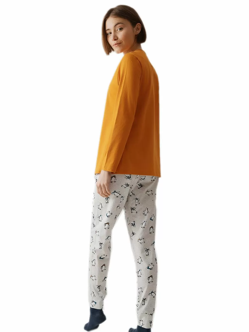 Γυναικεία Πυτζάμα MINERVA Penguin - 100% Βαμβάκι Interlock