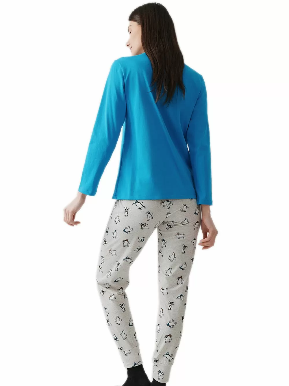 Γυναικεία Πυτζάμα MINERVA Penguin - 100% Βαμβάκι Interlock