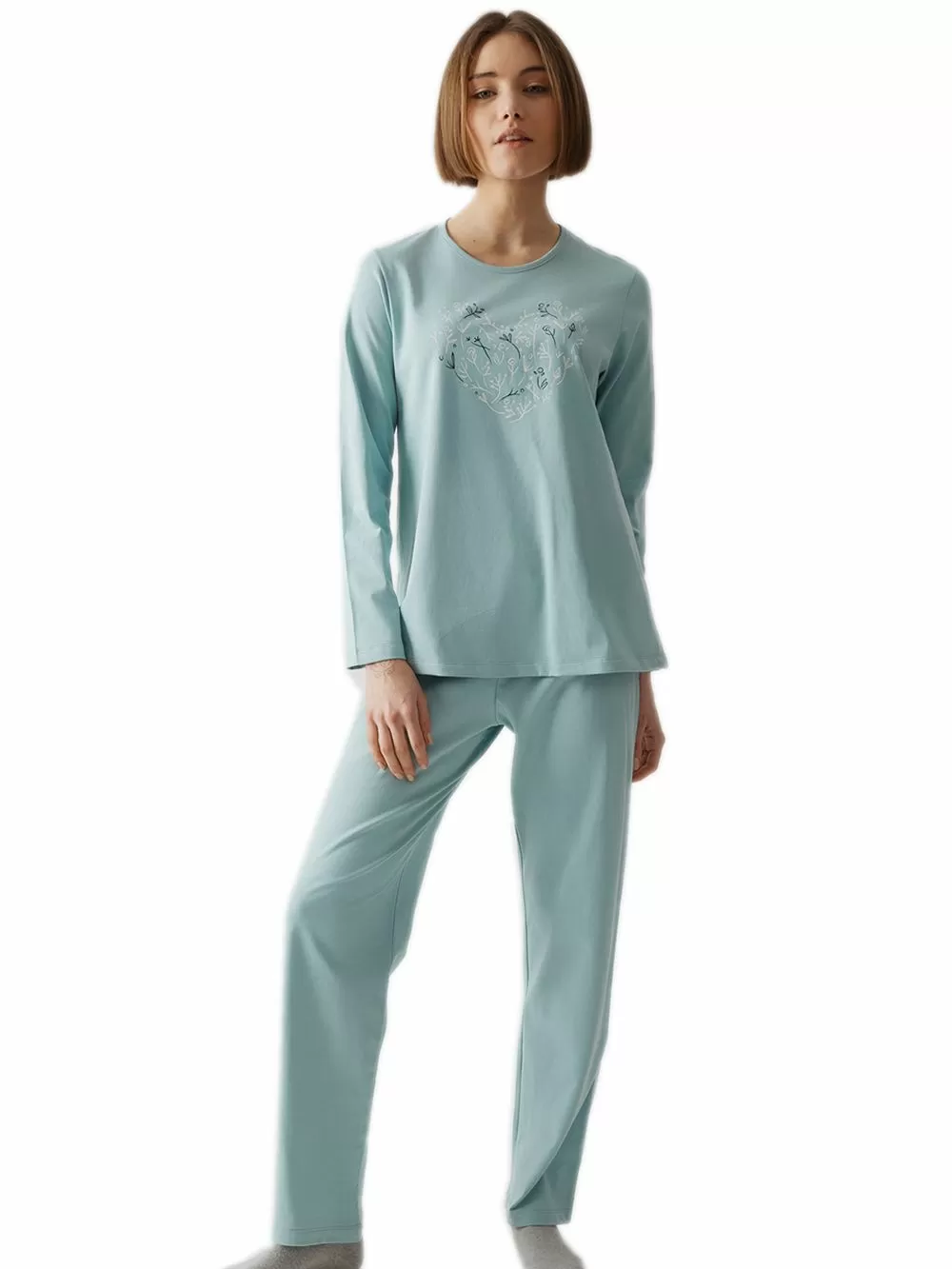 Γυναικεία Πυτζάμα MINERVA Heart - 100% Βαμβάκι Interlock