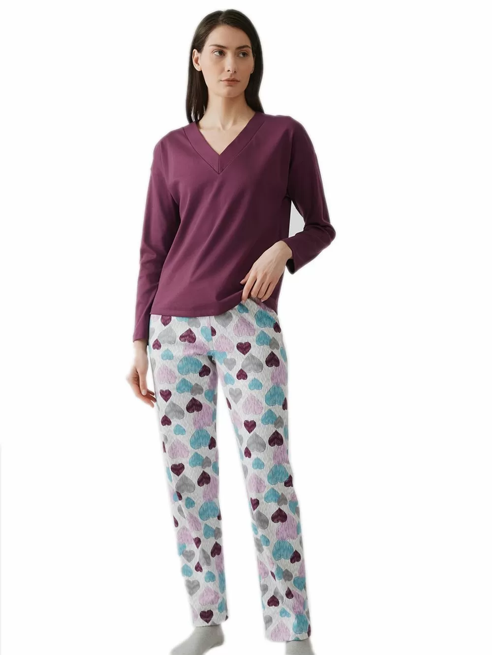 Γυναικείο Παντελόνι MINERVA Print - 100% Βαμβάκι Interlock