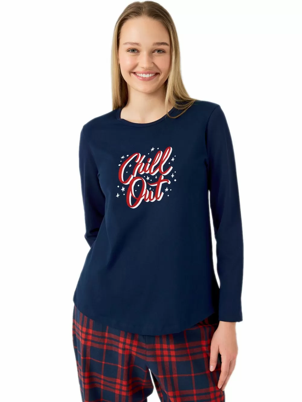 Γυναικεία Πυτζάμα MINERVA Cozy Καρό - 100% Βαμβάκι Interlock