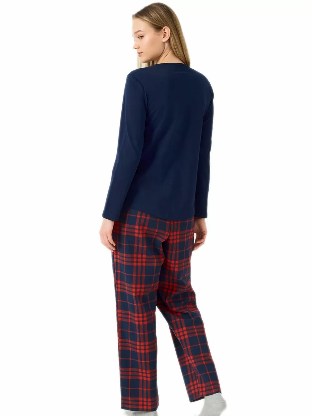 Γυναικεία Πυτζάμα MINERVA Cozy Καρό - 100% Βαμβάκι Interlock