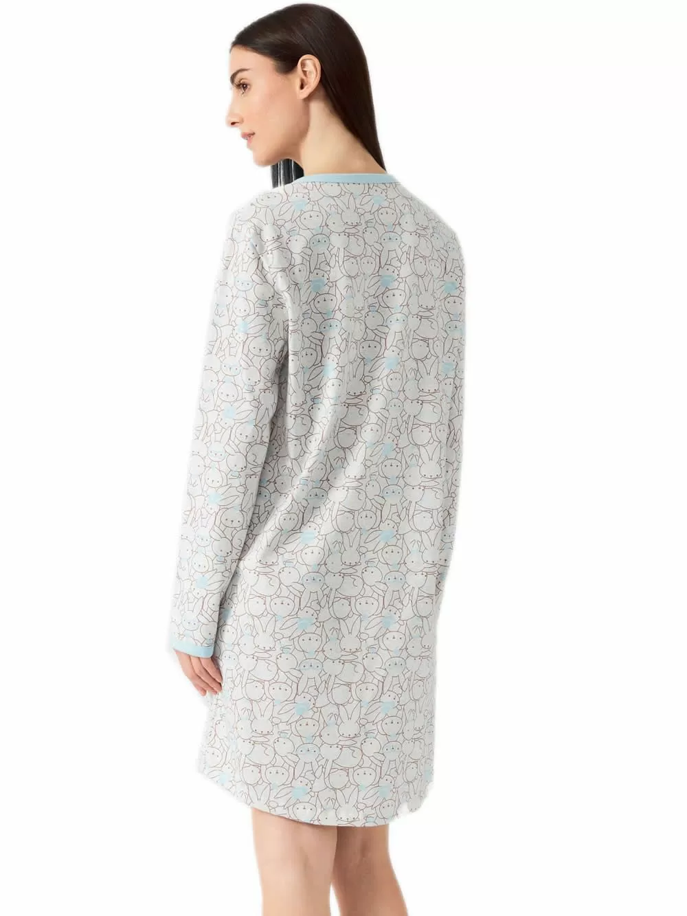 Γυναικείο Νυχτικό MINERVA Bunny - Νέα Μαμά - 100% Bαμβάκι Interlock 