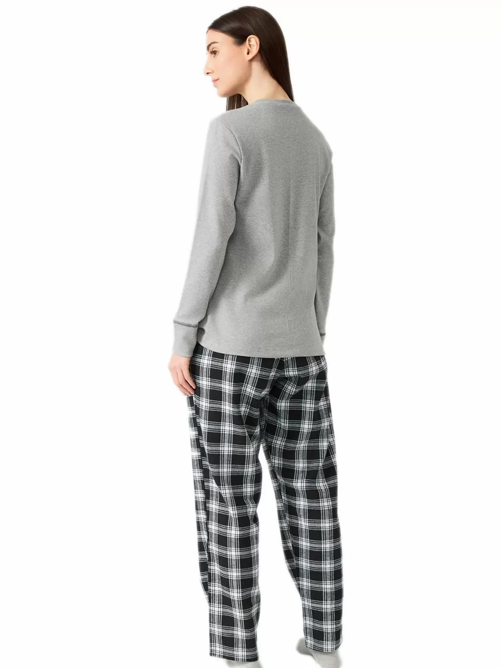 Γυναικεία Πυτζάμα MINERVA MS Καρό - 100% Βαμβάκι Interlock