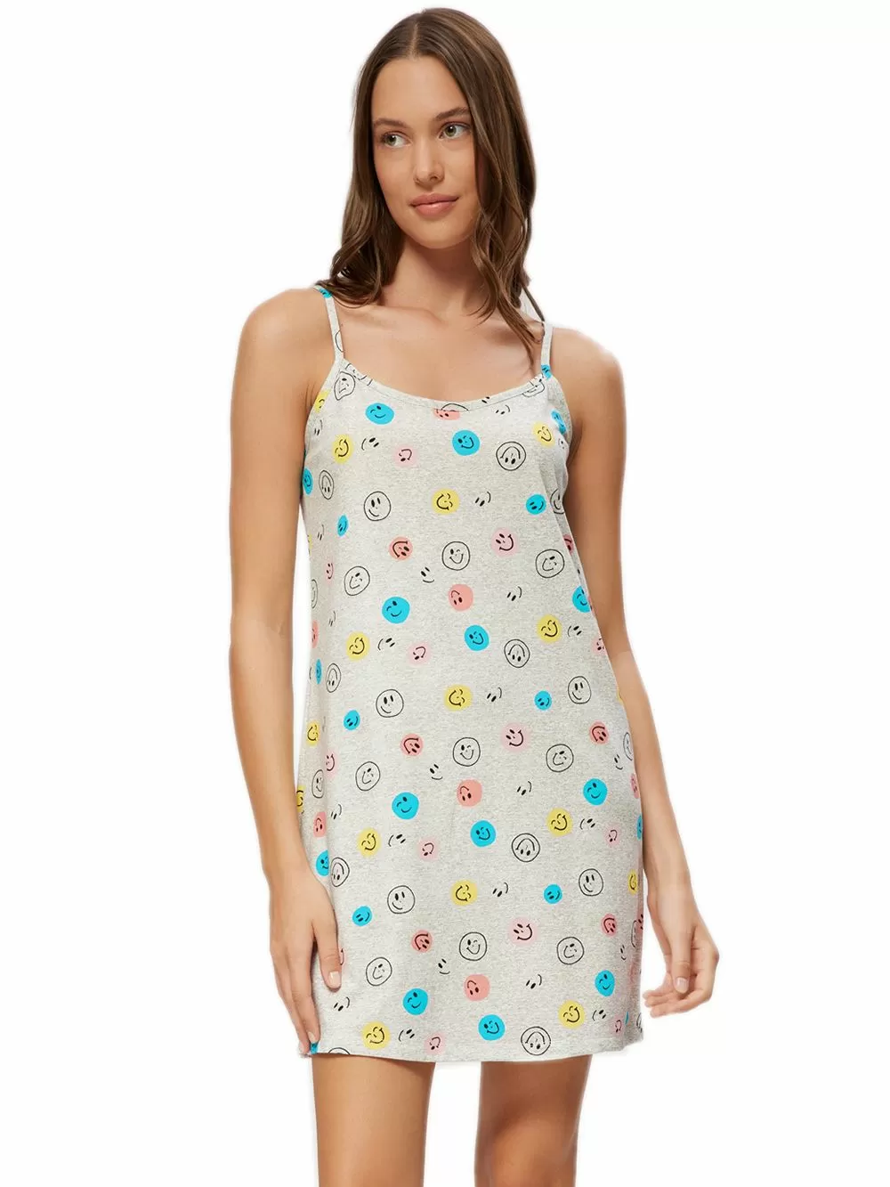 Γυναικείο Νυχτικό MINERVA Smiles - 100% Βαμβακερό