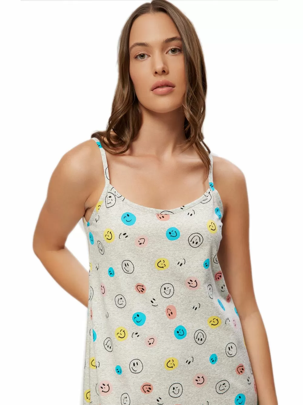 Γυναικείο Νυχτικό MINERVA Smiles - 100% Βαμβακερό