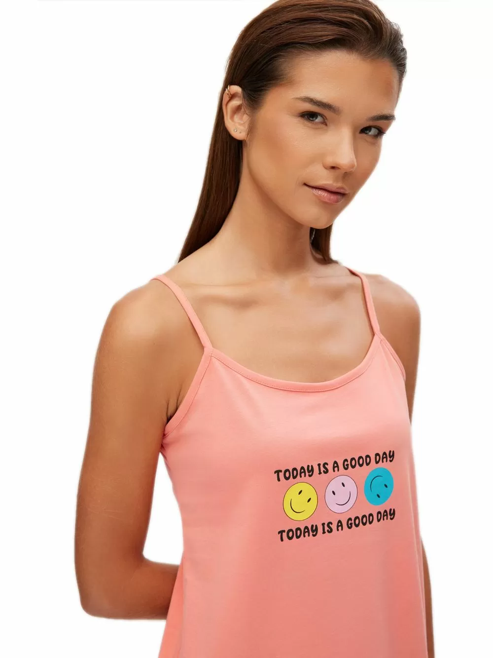 Γυναικείο Νυχτικό MINERVA Smiles - 100% Βαμβακερό