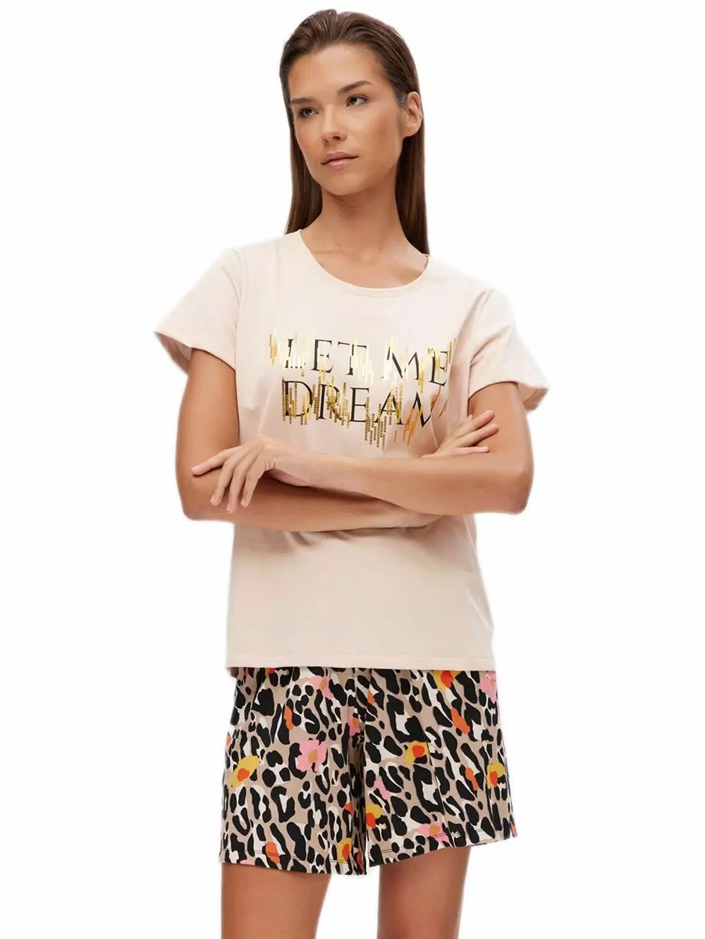 Γυναικεία Πυτζάμα MINERVA Animal Dream - 100% Βαμβακερή