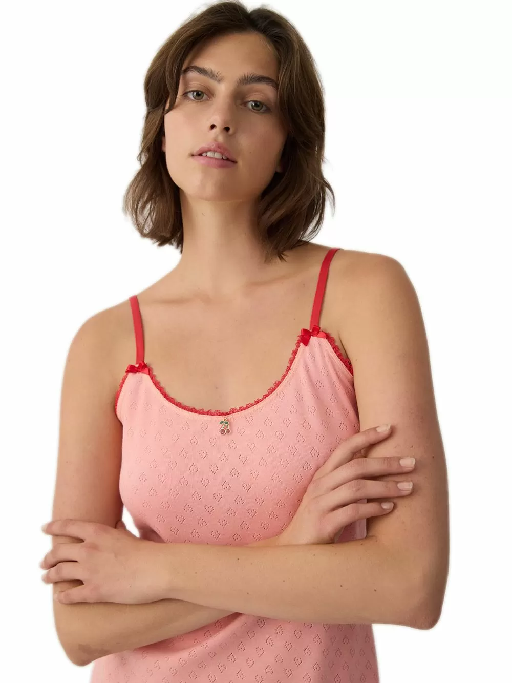 Γυναικείο Νυχτικό MINERVA - 100% Αγνό Βαμβάκι - Κόσμημα Cherries