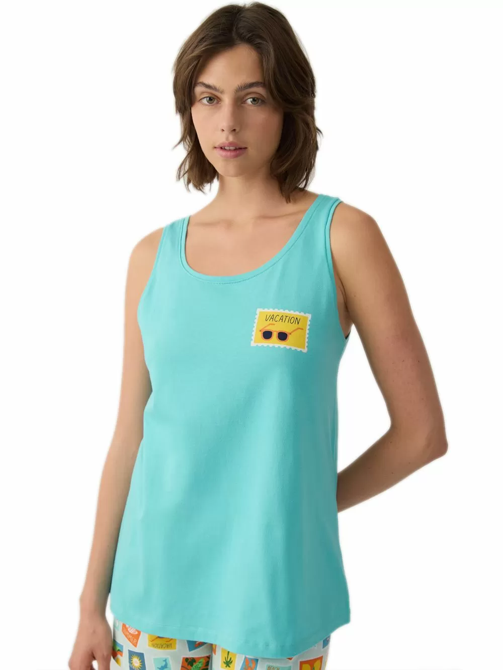 Γυναικεία Πυτζάμα MINERVA Cart Postal - 100% Βαμβακερή - Family