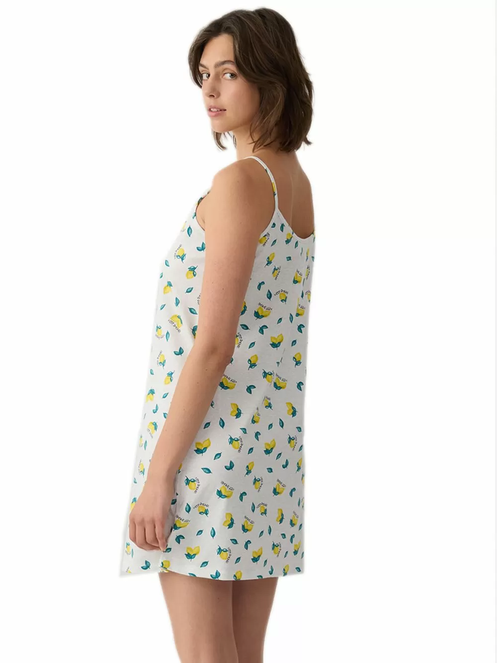 Γυναικείο Νυχτικό MINERVA Lemons & Plaid - 100% Βαμβακερό