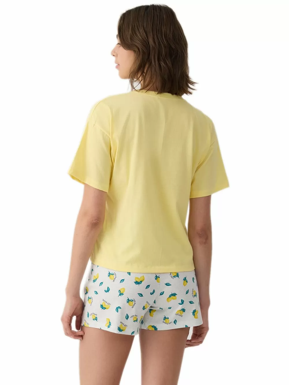 Γυναικεία Πυτζάμα MINERVA Lemons & Plaid - 100% Βαμβακερή - Family