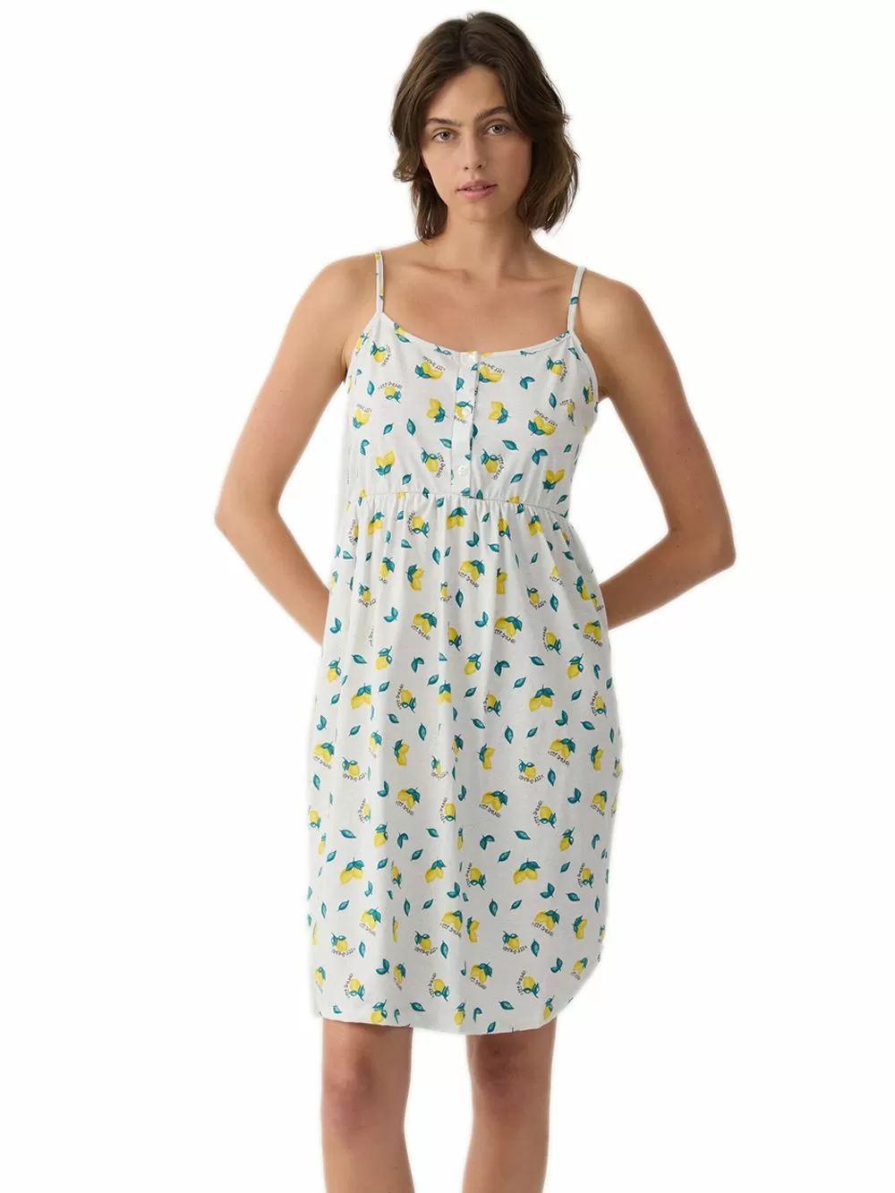 Γυναικείο Νυχτικό MINERVA Maternity Lemons - 100% Βαμβακερό
