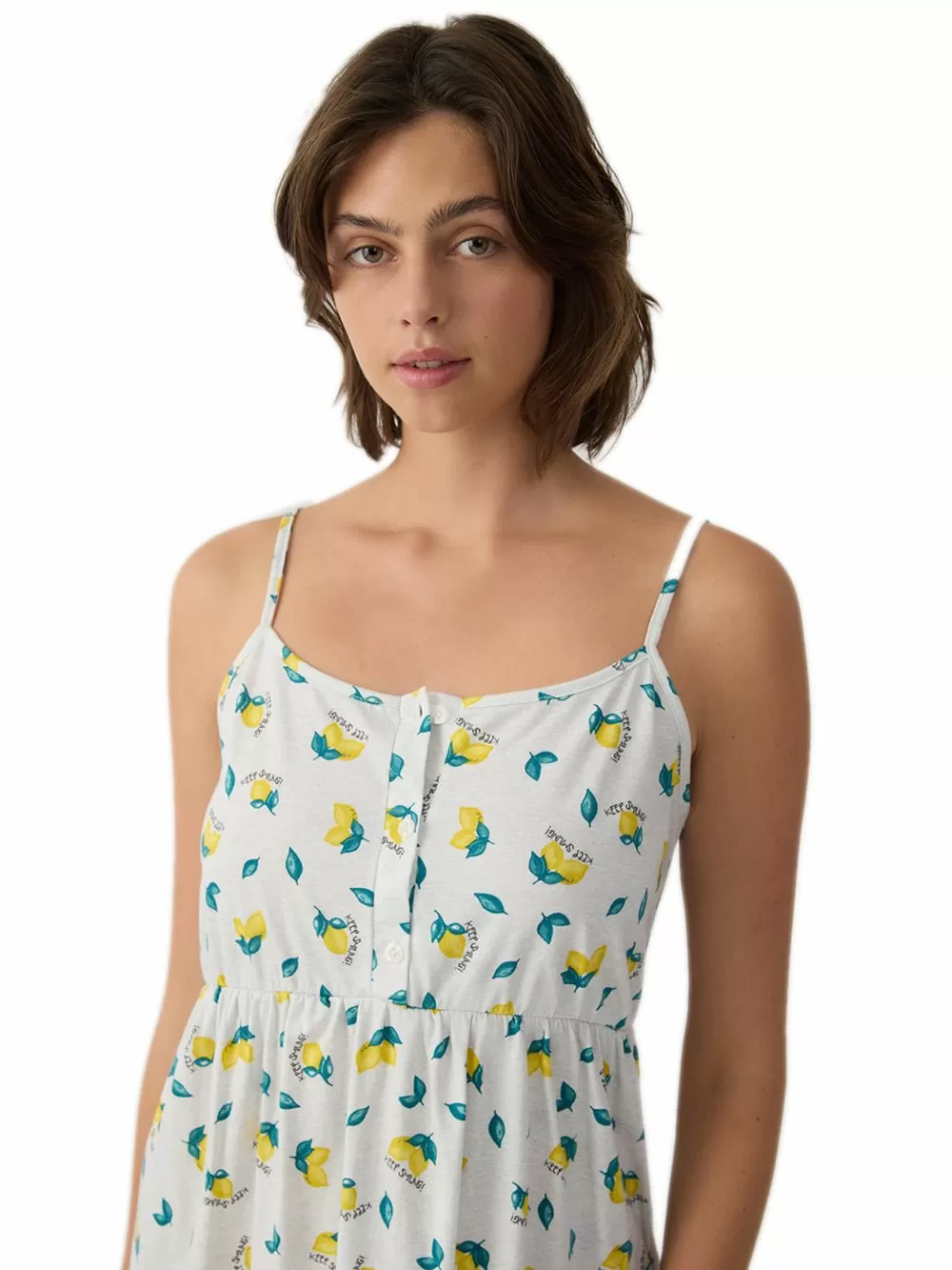 Γυναικείο Νυχτικό MINERVA Maternity Lemons - 100% Βαμβακερό