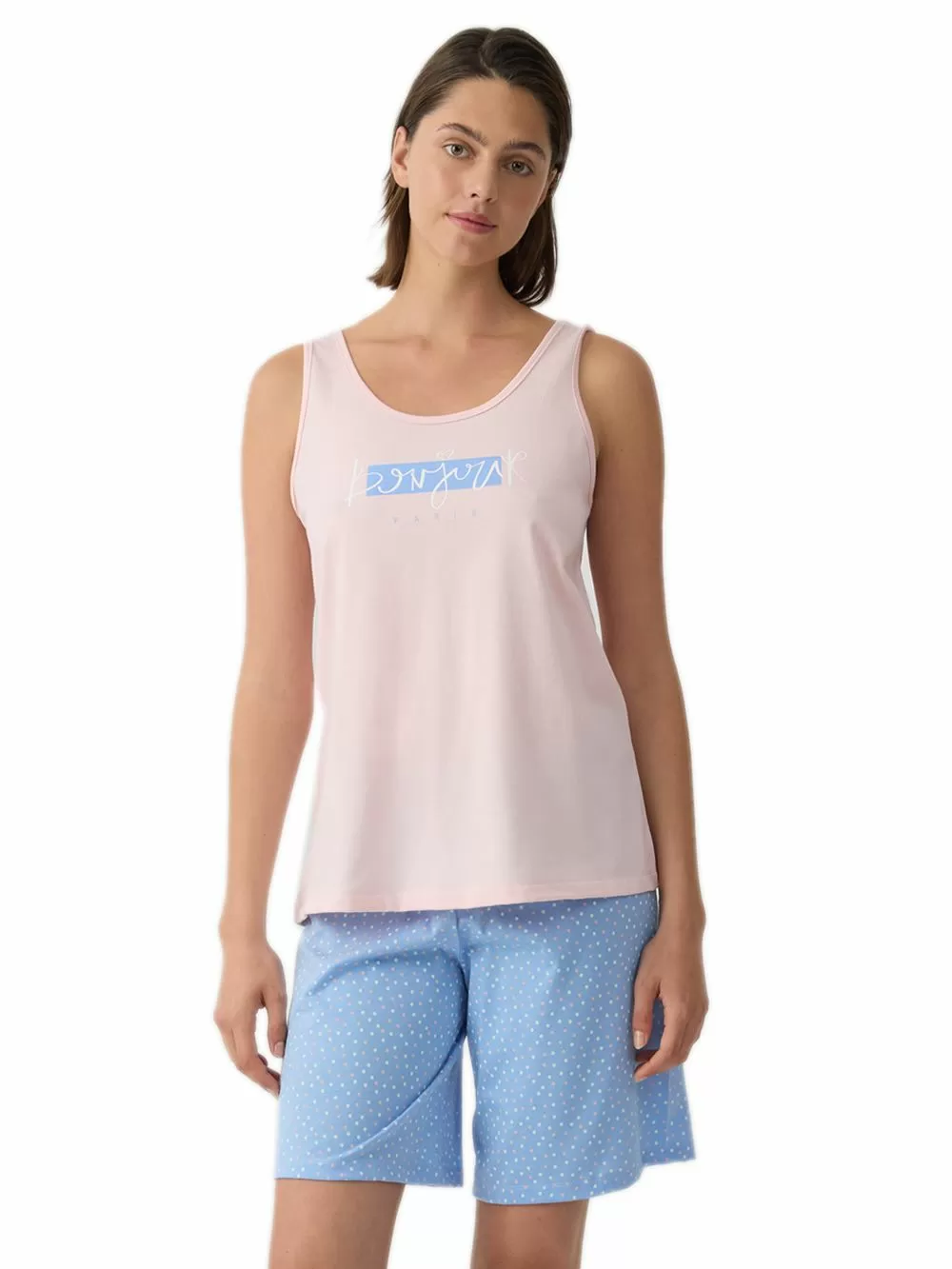 Γυναικεία Πυτζάμα MINERVA Multi Dots - 100% Βαμβακερή 