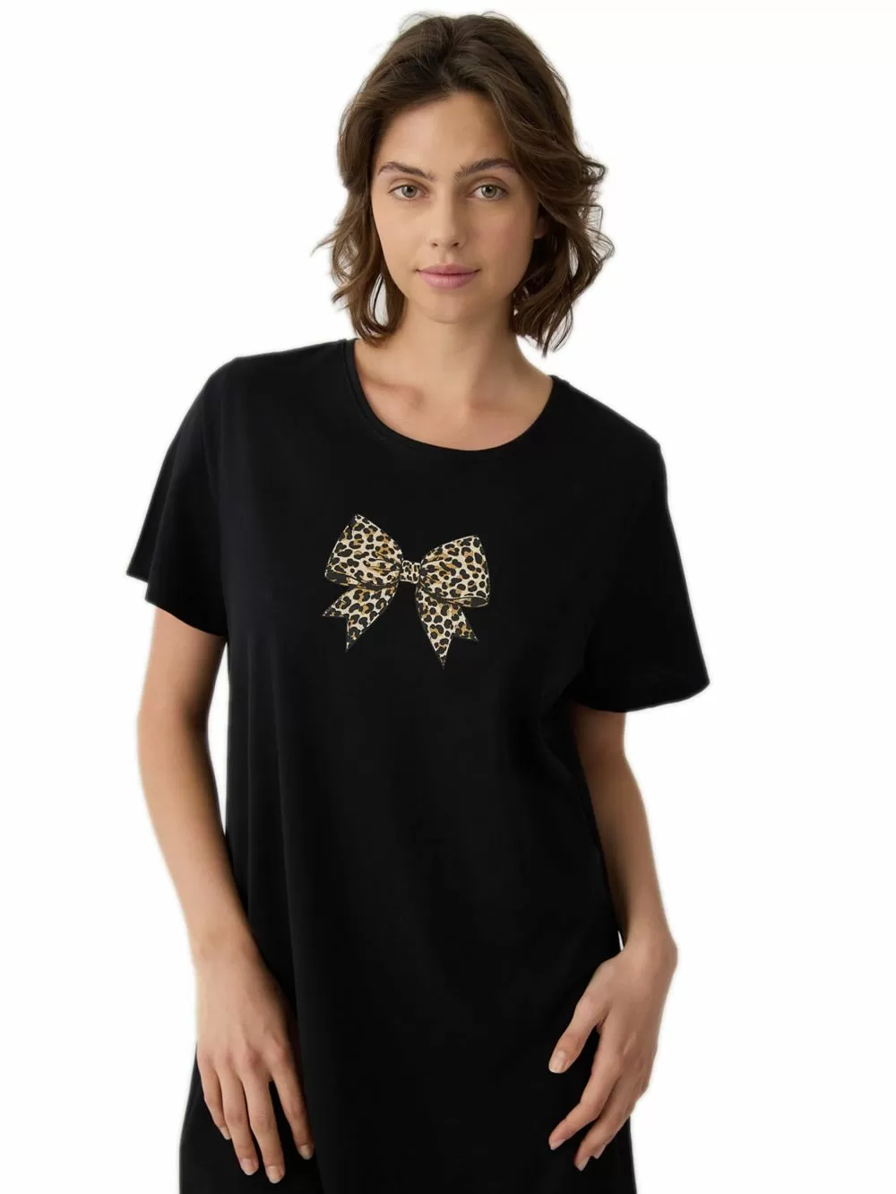 T-Shirt Dress MINERVA Life - 100% Βαμβακερό - Animal Φιόγκος