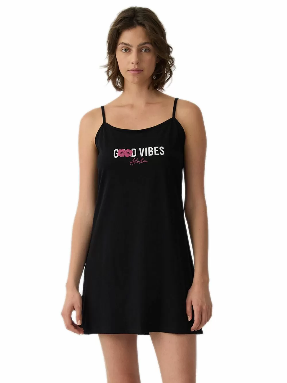 Γυναικείο Νυχτικό MINERVA Good Vibes - 100% Βαμβακερό