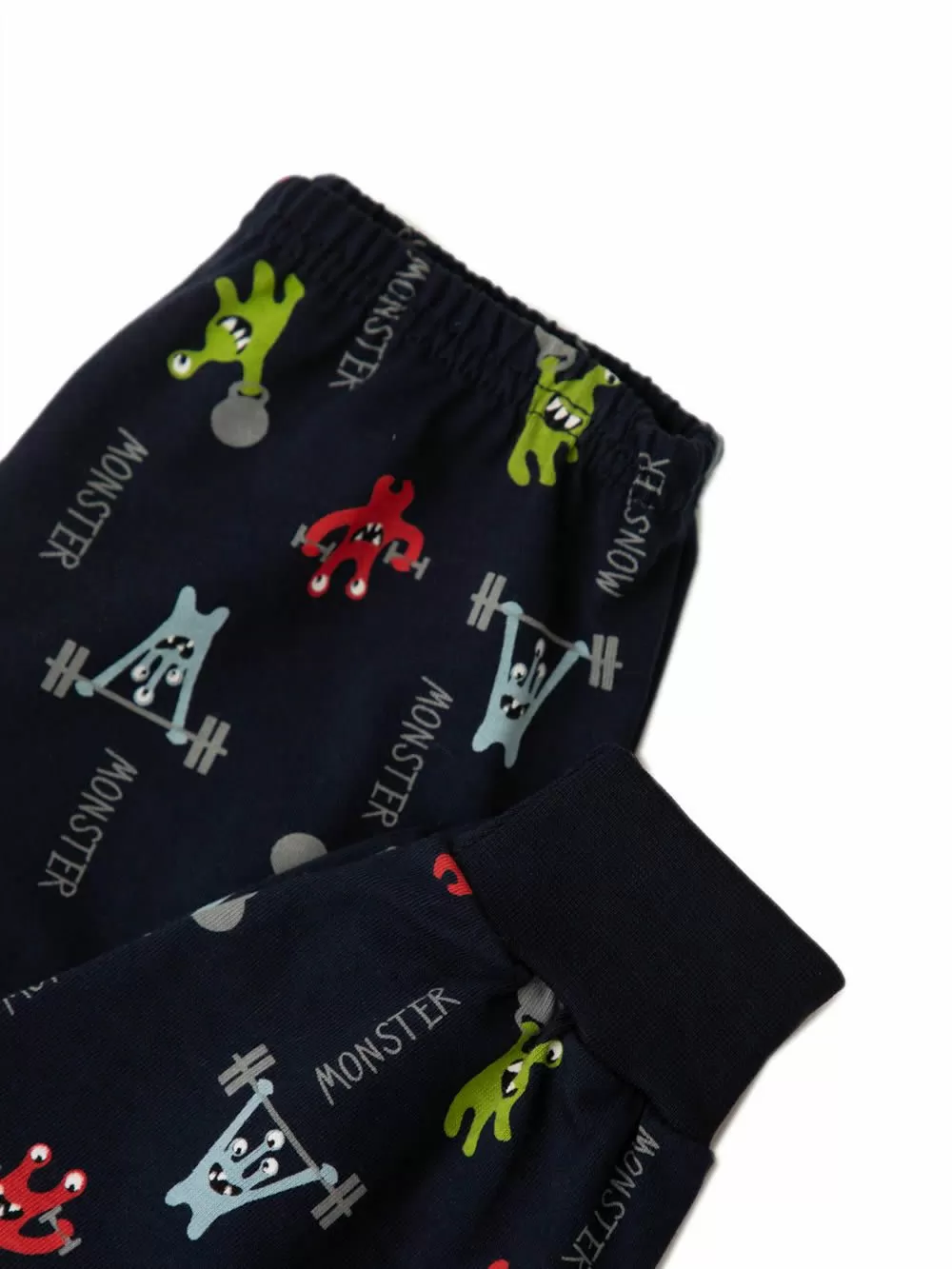 Βρεφική Πυτζάμα MINERVA για Αγόρι Monster - 100% Αγνό Βαμβάκι
