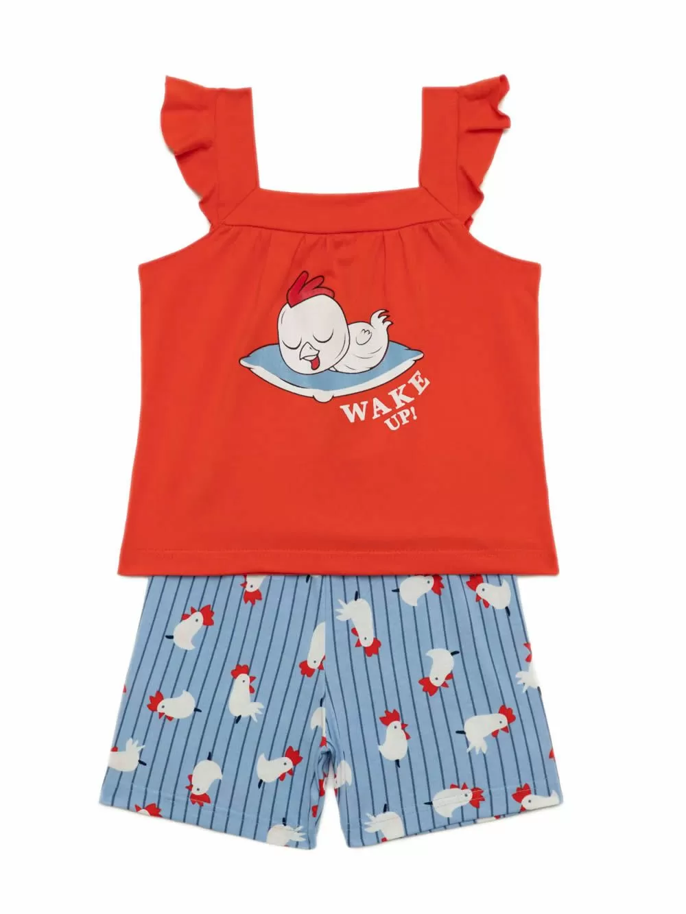 Βρεφική Πυτζάμα MINERVA για Κορίτσι Roosters - 100% Αγνό Βαμβάκι