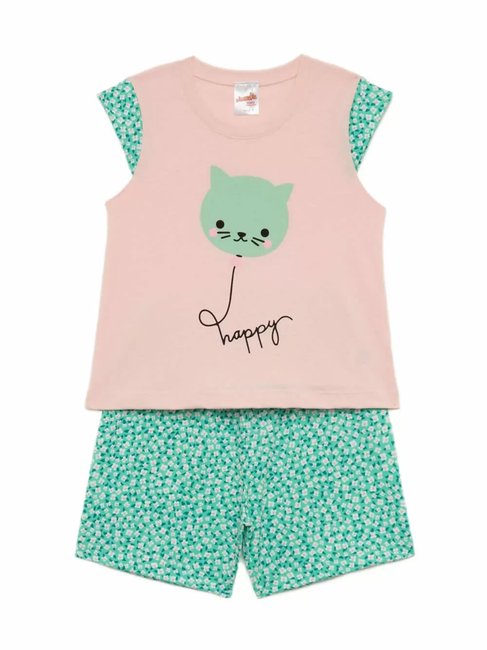 Βρεφική Πυτζάμα MINERVA για Κορίτσι Happy Cats - 100% Αγνό Βαμβάκι