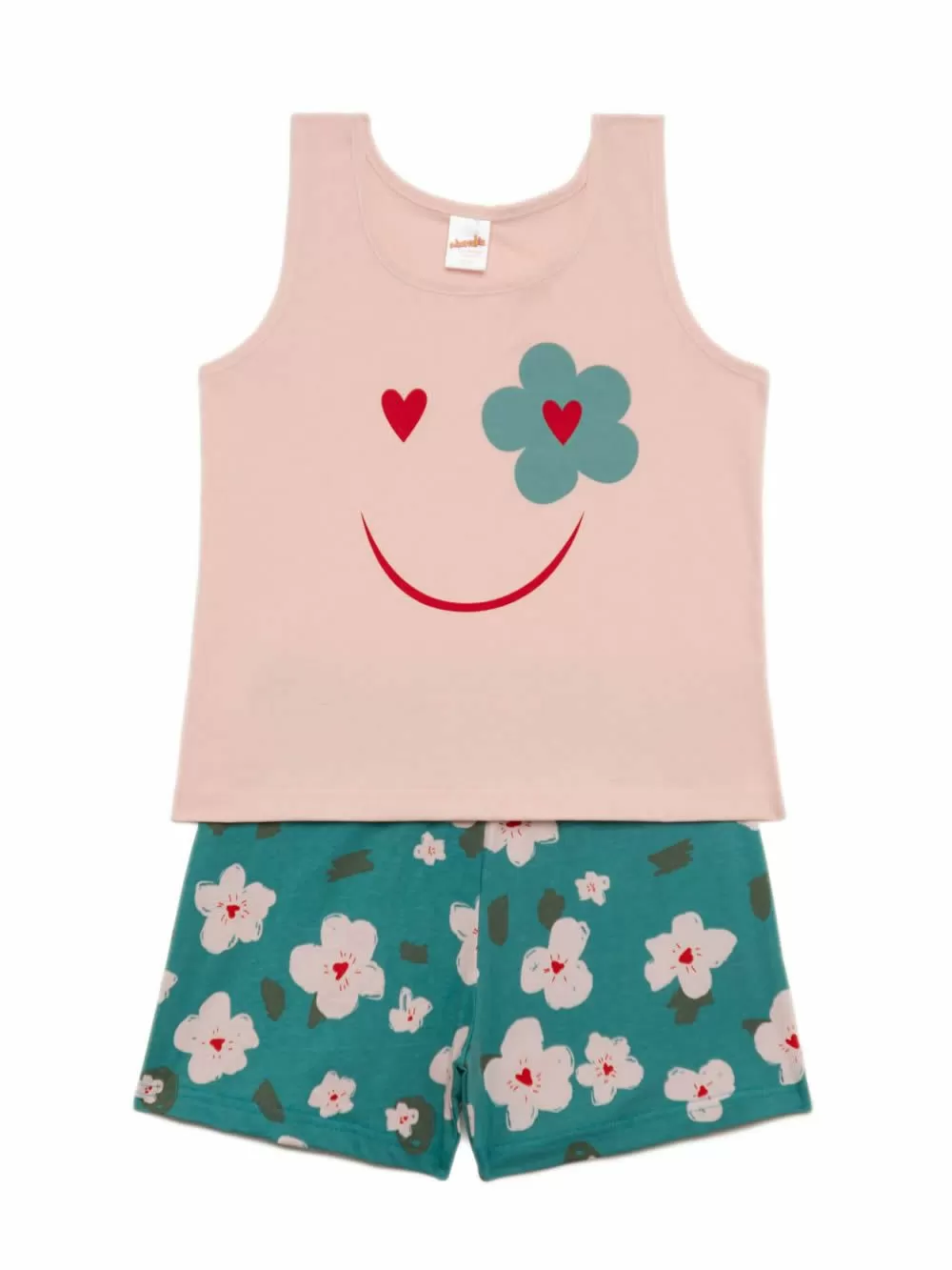 Εφηβική Πυτζάμα MINERVA για Κορίτσι Floral - 100% Aγνό Βαμβάκι