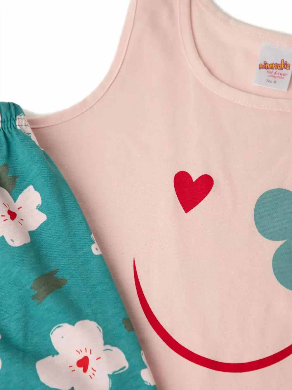 Εφηβική Πυτζάμα MINERVA για Κορίτσι Floral - 100% Aγνό Βαμβάκι