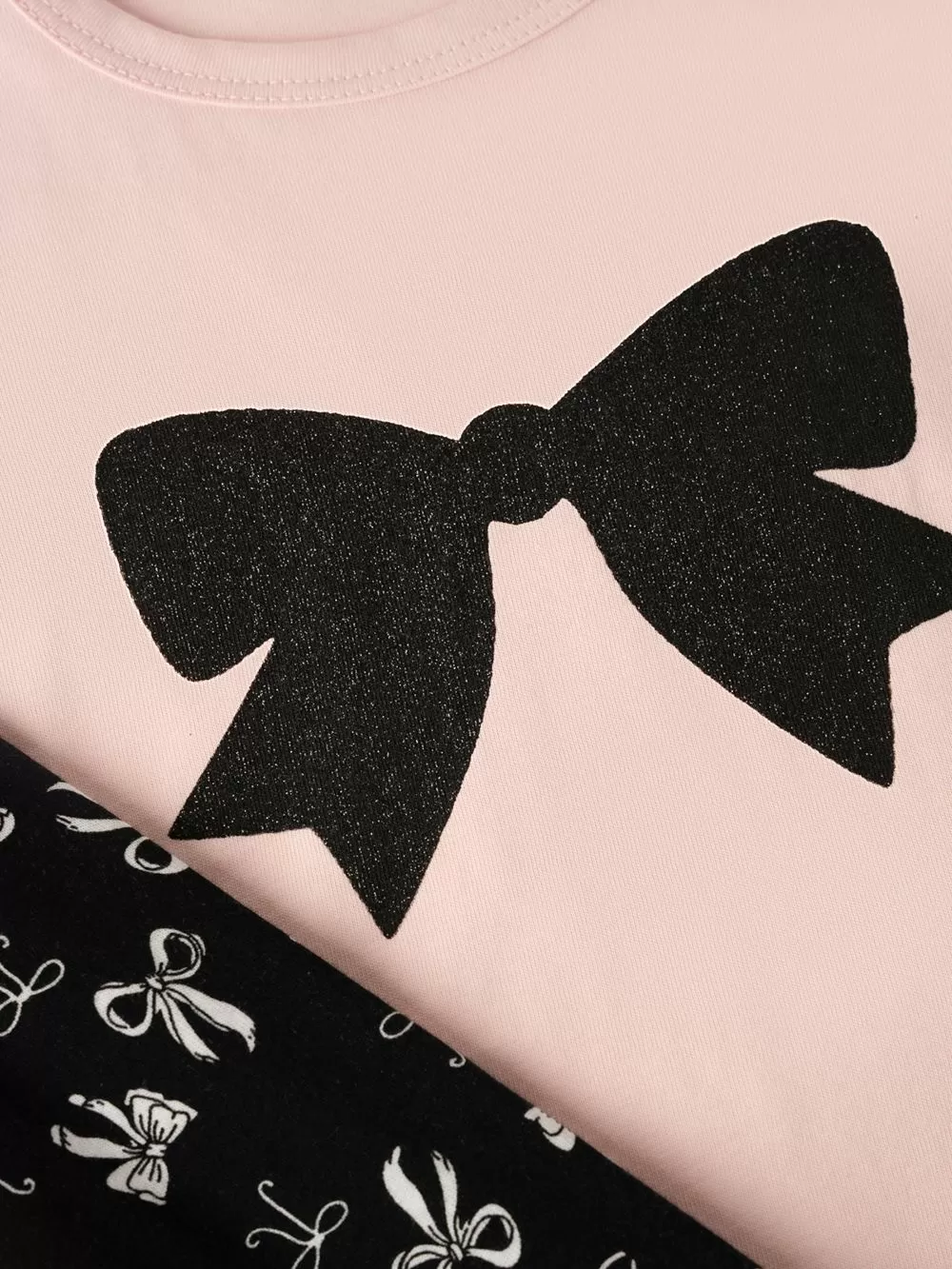 Εφηβική Πυτζάμα MINERVA Bows για Κορίτσι - 100% Αγνό Βαμβάκι - Λαμπερό Lurex Σχέδιο