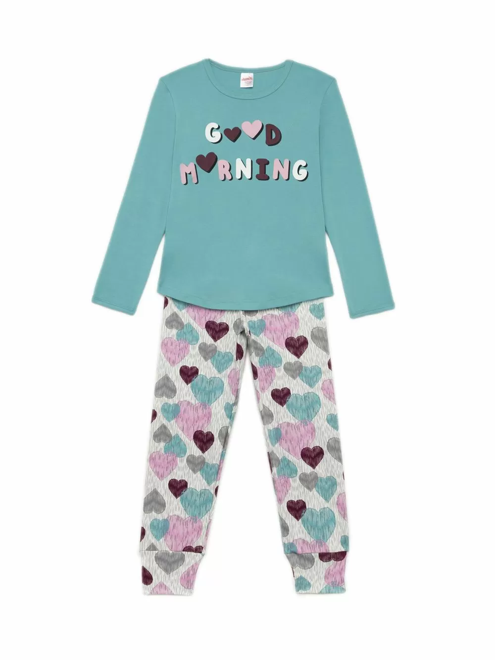 Παιδική Πυτζάμα MINERVA Multi Heart για Κορίτσι - 100% Αγνό Βαμβάκι 