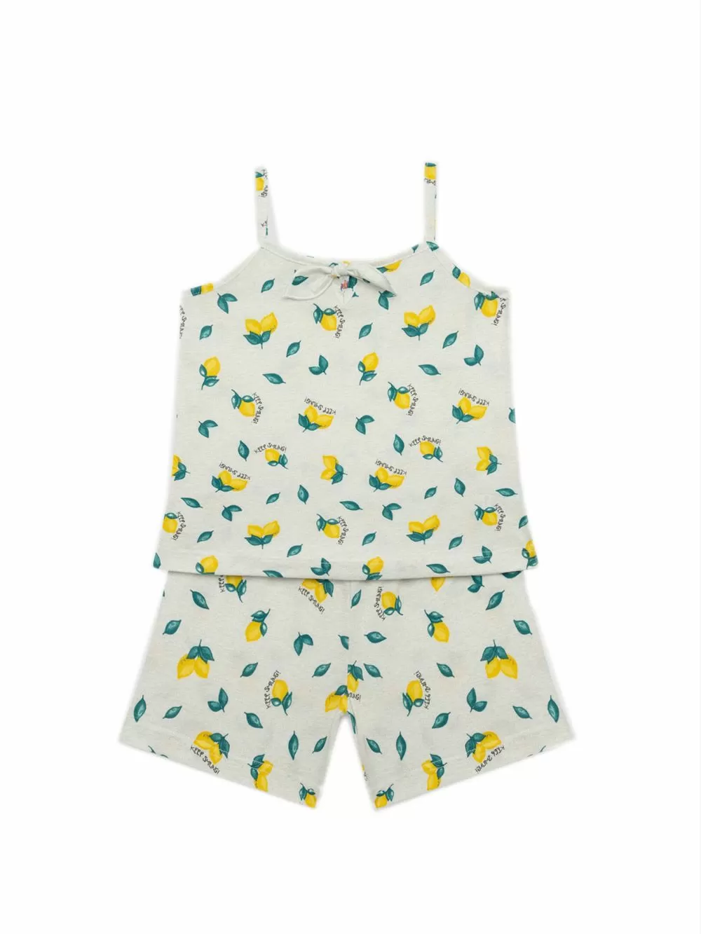 Εφηβική Πυτζάμα MINERVA για Κορίτσι Lemons & Plaid - 100% Αγνό Βαμβάκι