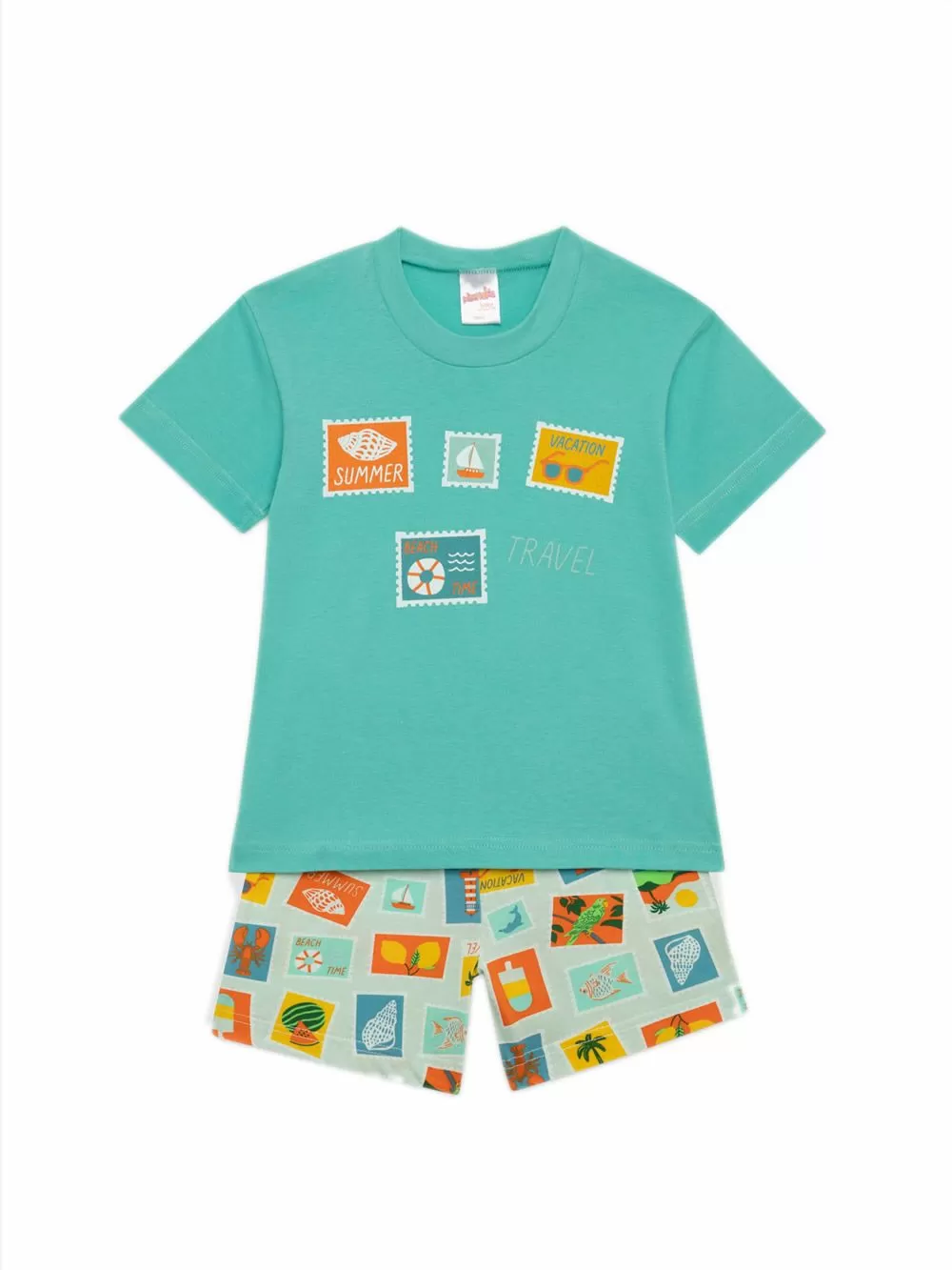 Βρεφική Πυτζάμα MINERVA για Αγόρι Carte Postale - 100% Αγνό Βαμβάκι