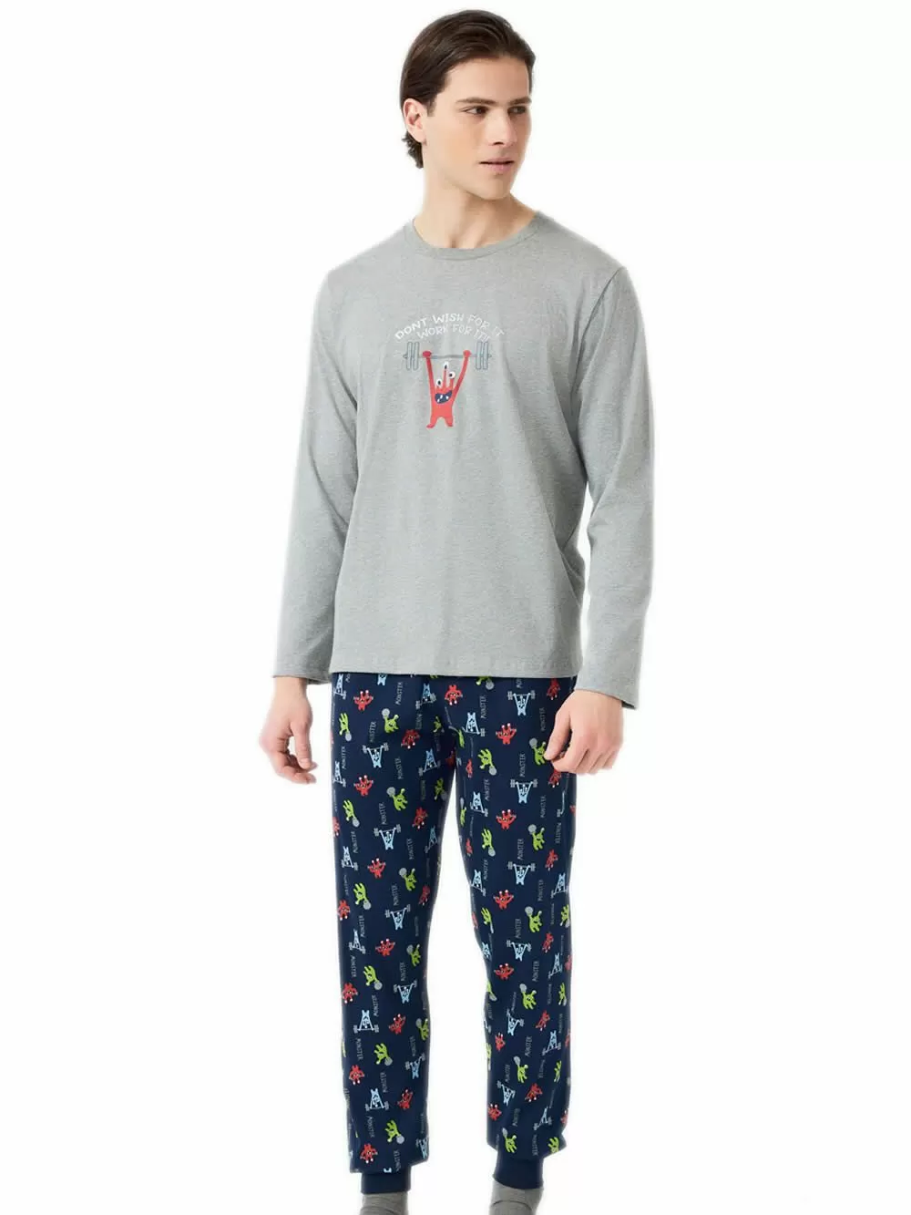 Ανδρική Πυτζάμα MINERVA Monster - 100% Βαμβάκι Interlock
