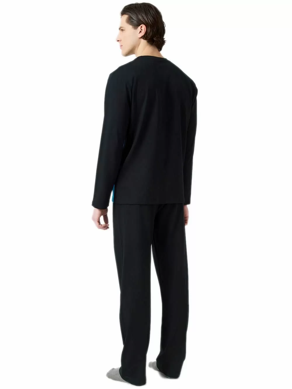 Ανδρική Πυτζάμα MINERVA Color Blocks - 100% Βαμβάκι Interlock