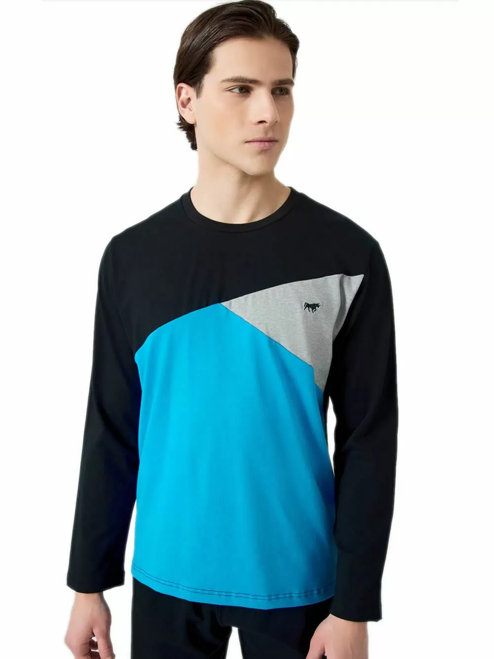 Ανδρική Πυτζάμα MINERVA Color Blocks - 100% Βαμβάκι Interlock