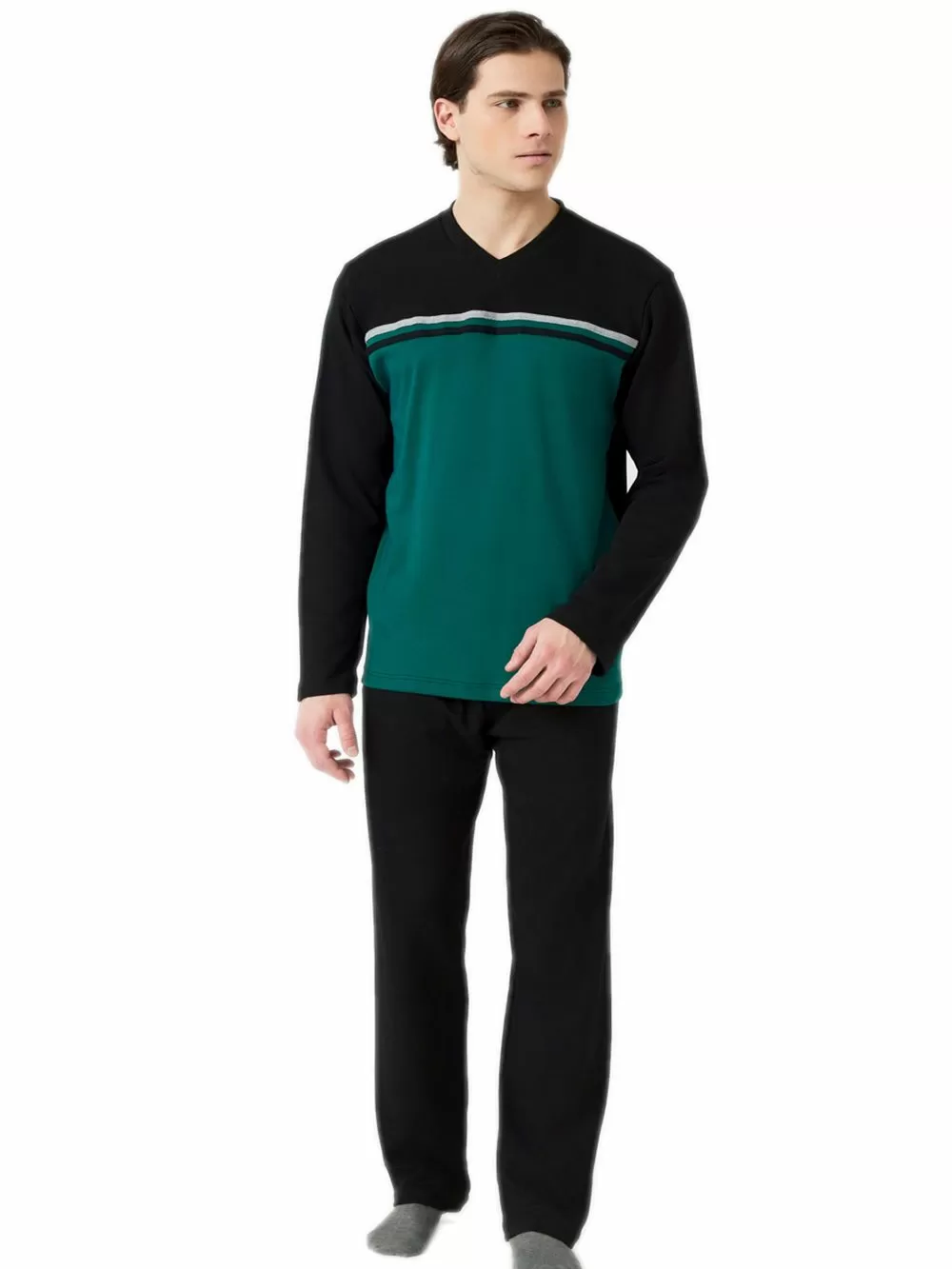 Ανδρική Πυτζάμα MINERVA Stripe Punto Di Roma - Απαλό Βαμβάκι 