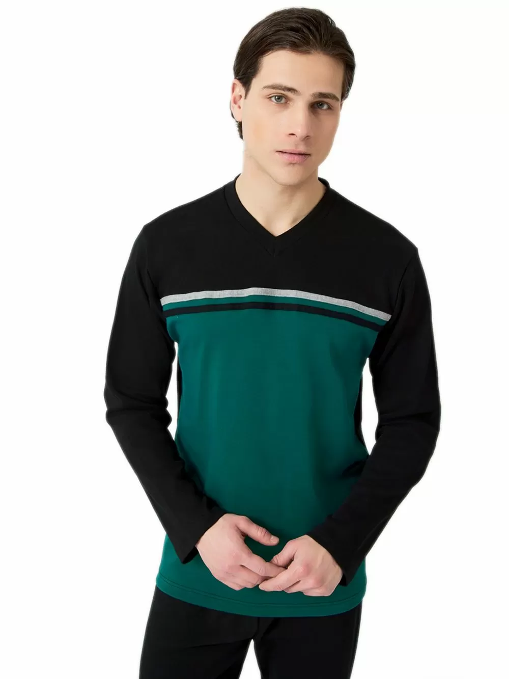 Ανδρική Πυτζάμα MINERVA Stripe Punto Di Roma - Απαλό Βαμβάκι 