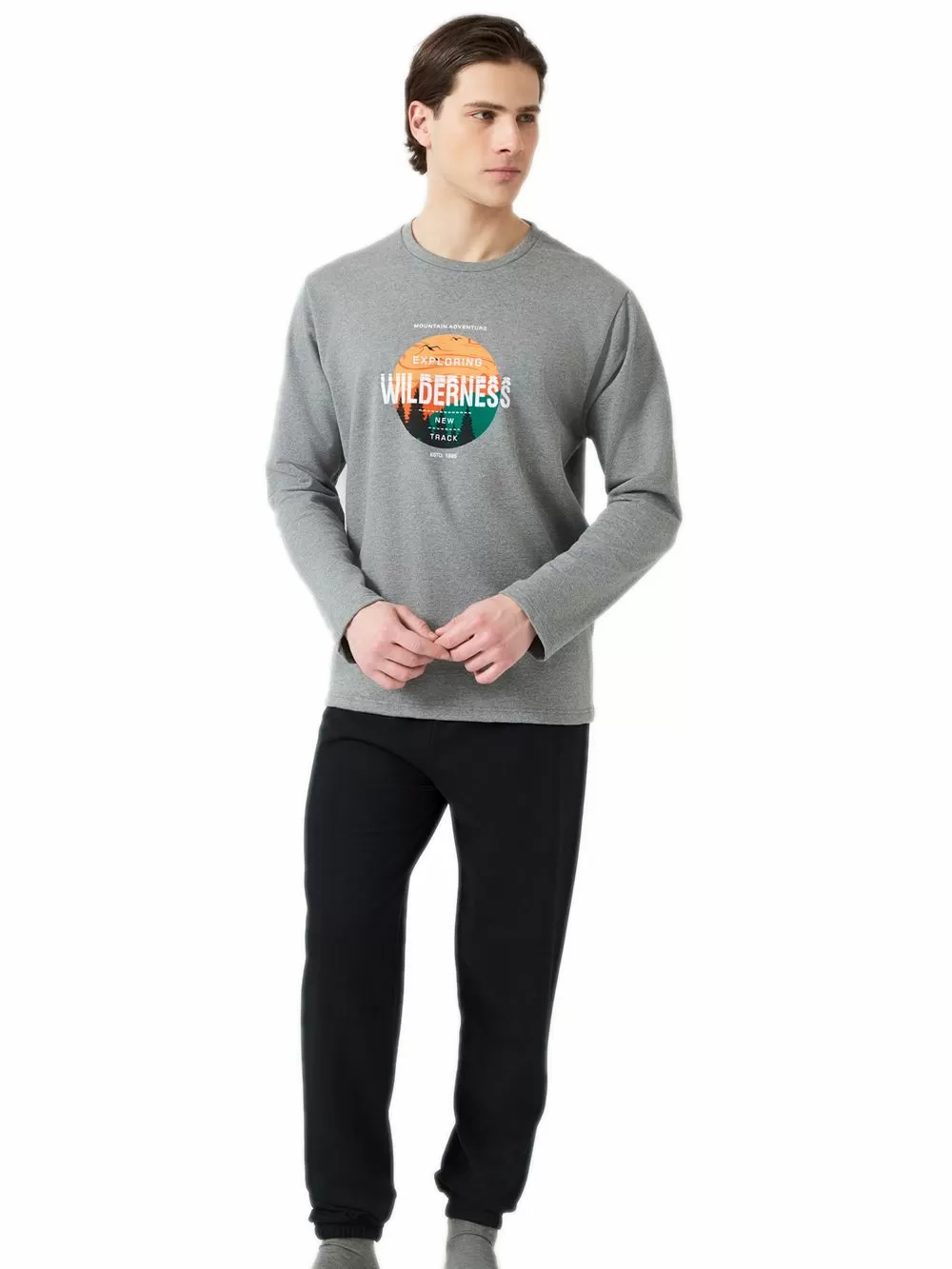 Ανδρική Πυτζάμα MINERVA Wilderness Φούτερ - 100% Βαμβάκι Πενιέ