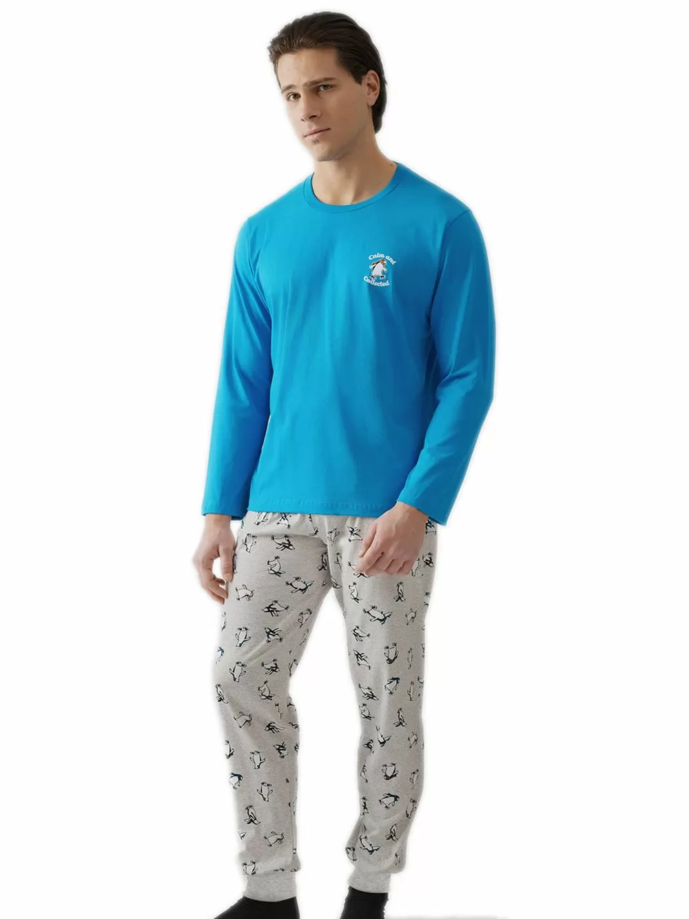 Ανδρική Πυτζάμα MINERVA Penguin - 100% Βαμβάκι Interlock 