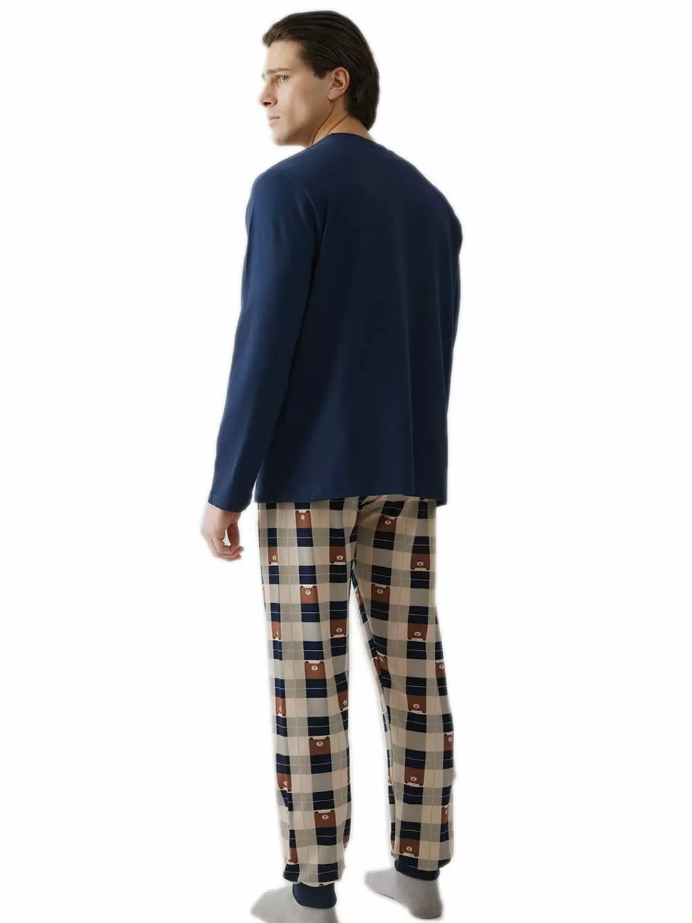 Ανδρική Πυτζάμα MINERVA Sweat Coffee - 100% Βαμβάκι Interlock 