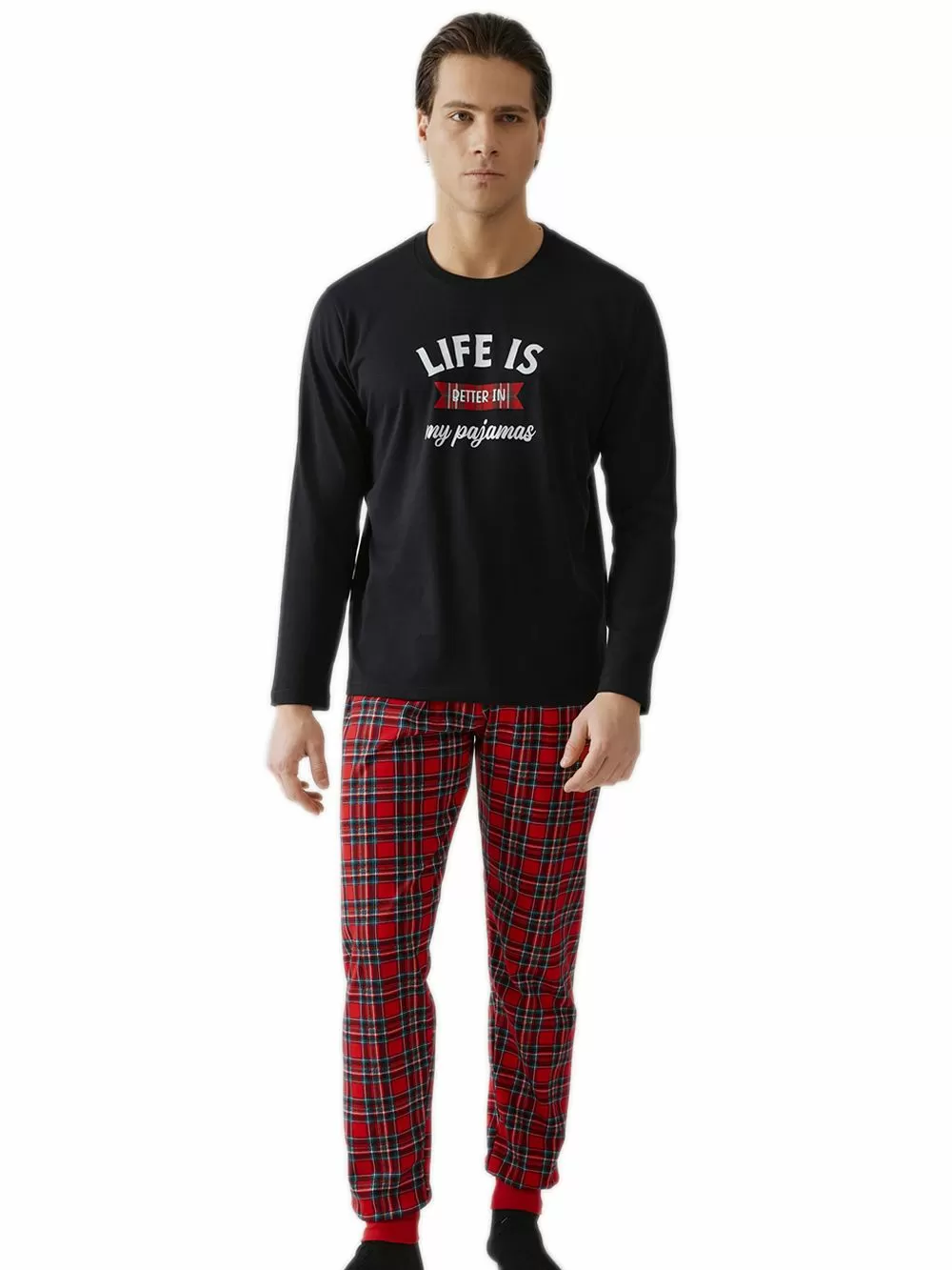 Ανδρική Πυτζάμα MINERVA Life Printed Sweat - 100% Βαμβάκι Interlock 