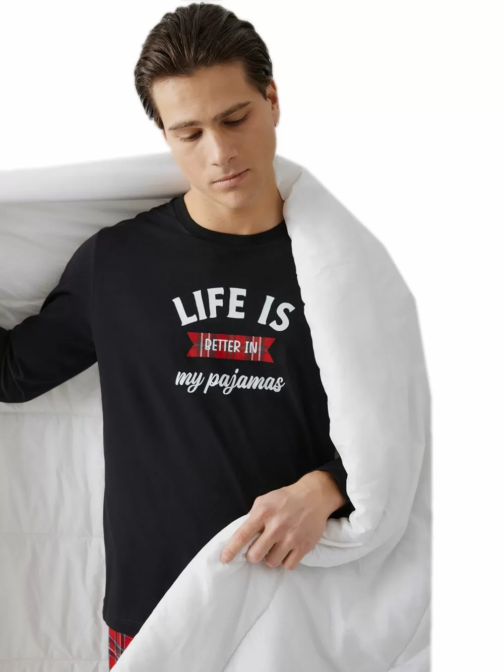 Ανδρική Πυτζάμα MINERVA Life Printed Sweat - 100% Βαμβάκι Interlock 