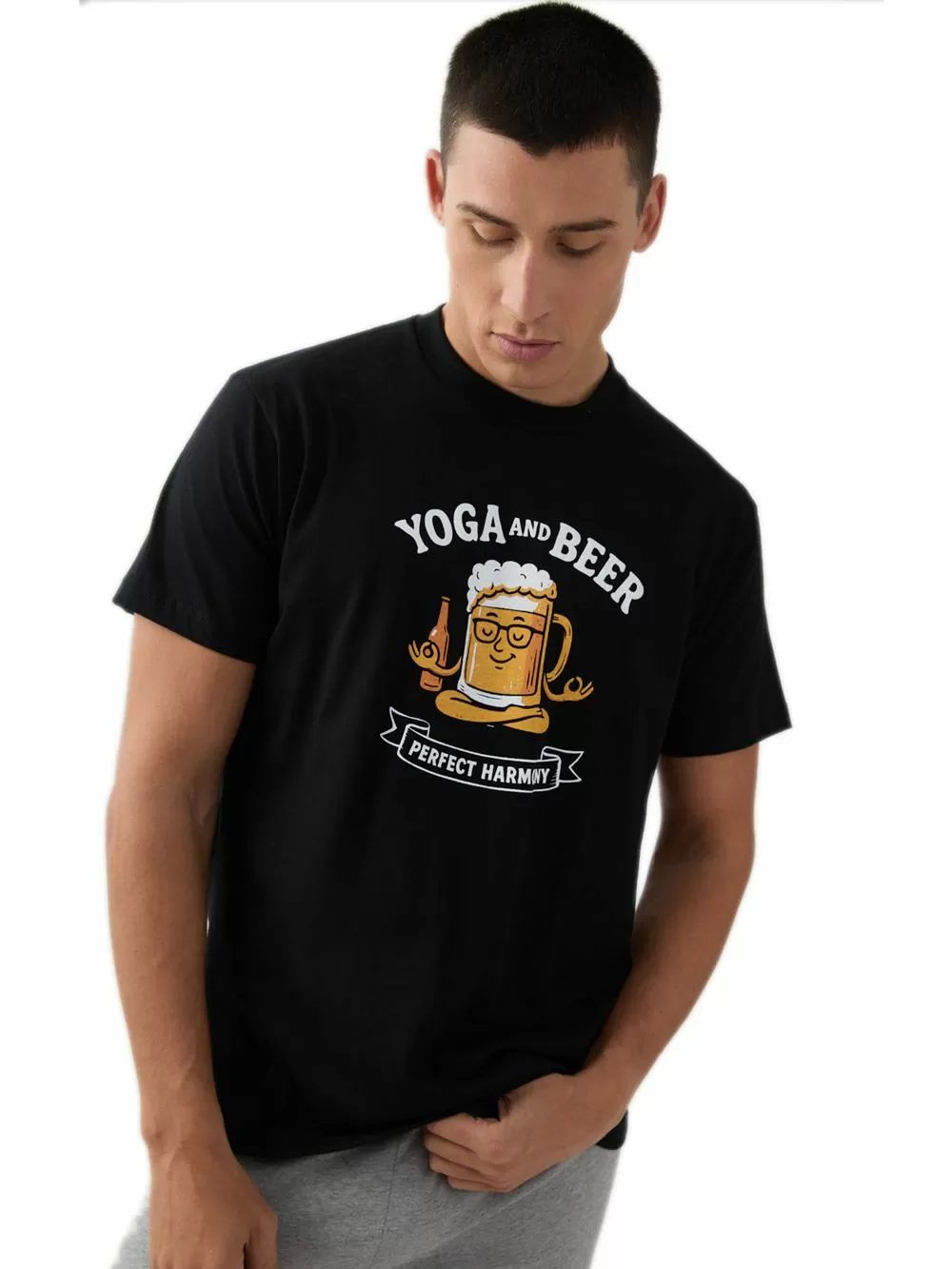 Ανδρική Πυτζάμα MINERVA Yoga & Beer - 100% Βαμβακερή