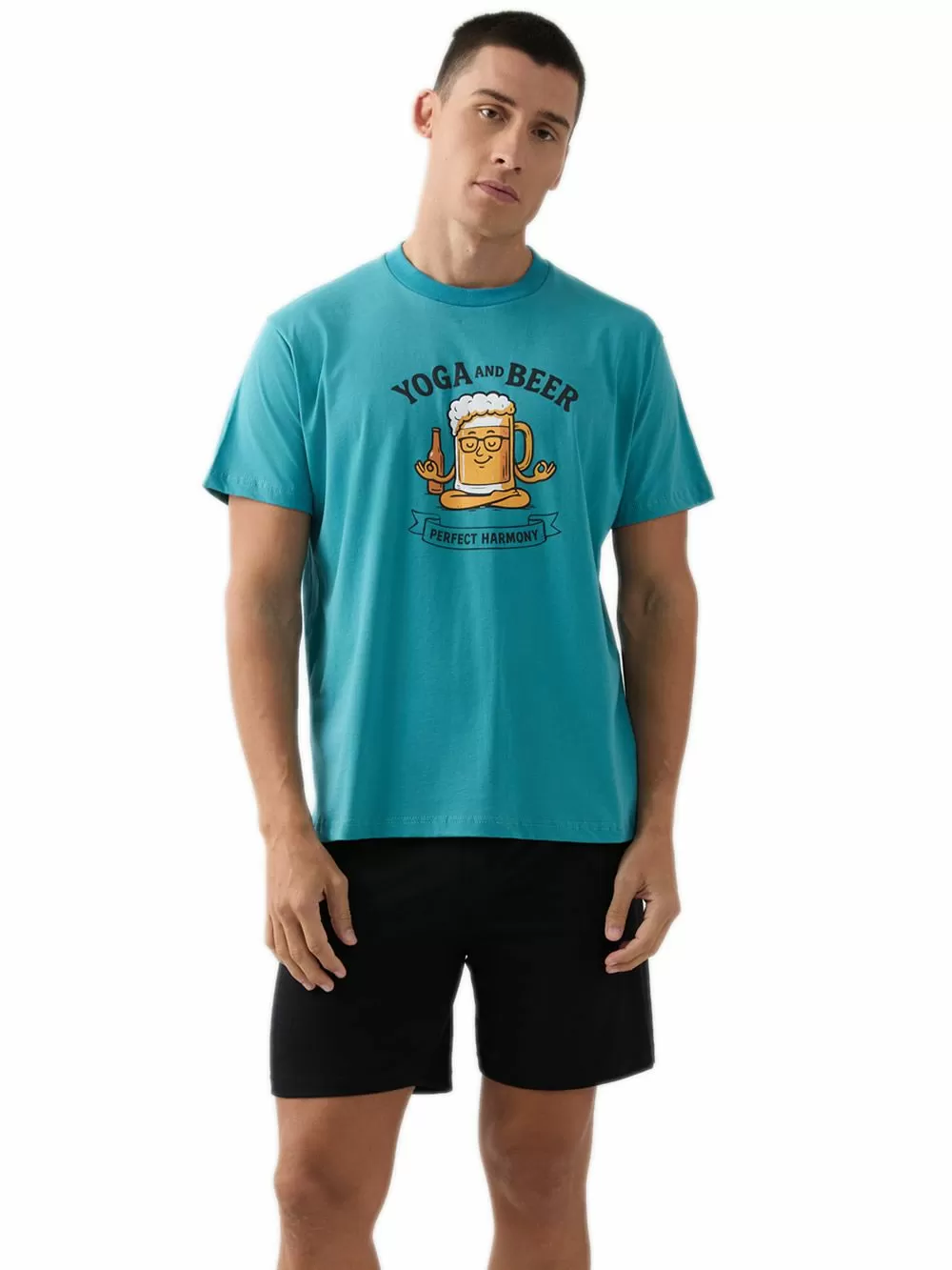 Ανδρική Πυτζάμα MINERVA Yoga & Beer - 100% Βαμβακερή