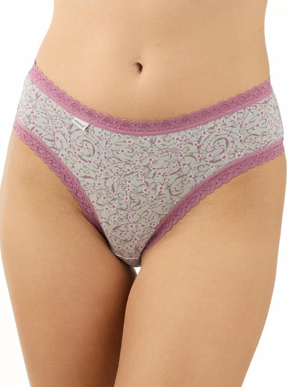 MINERVA Σλιπ Cotton Touch Κανονικό 303 - Απαλό Βαμβάκι & Δαντέλα - 3 Τεμάχια