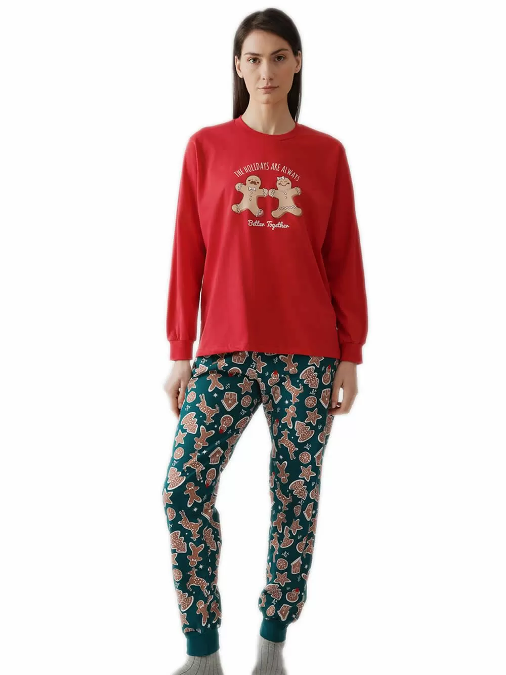 Πυτζάμα Unisex MINERVA Xmas Biscuit - 100% Βαμβάκι Interlock 