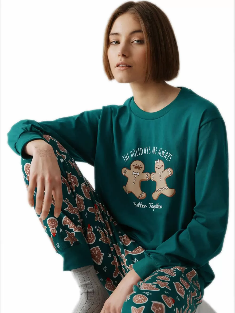 Πυτζάμα Unisex MINERVA Xmas Biscuit - 100% Βαμβάκι Interlock 