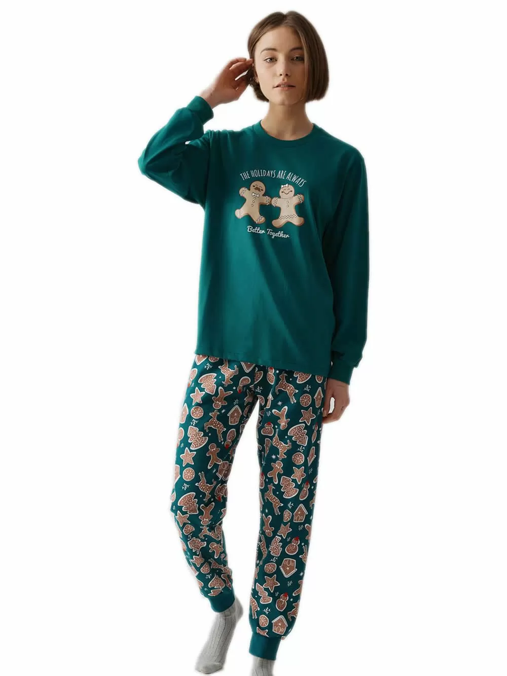 Πυτζάμα Unisex MINERVA Xmas Biscuit - 100% Βαμβάκι Interlock 