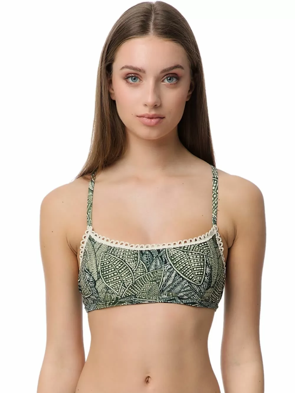 Μαγιό MINERVA Μπικίνι Τοπ Μπουστάκι - Αόρατη Ενίσχυση - Πλεχτό Σχέδιο 