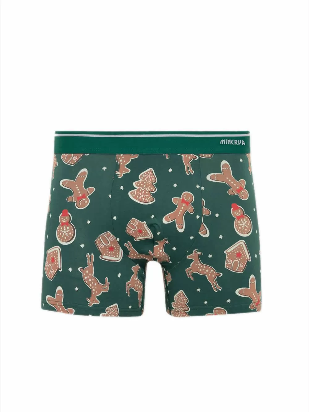 Ανδρικό Μπόξερ MINERVA Xmas Biscuit - Ελαστικό Βαμβάκι - Πακέτο με 2 