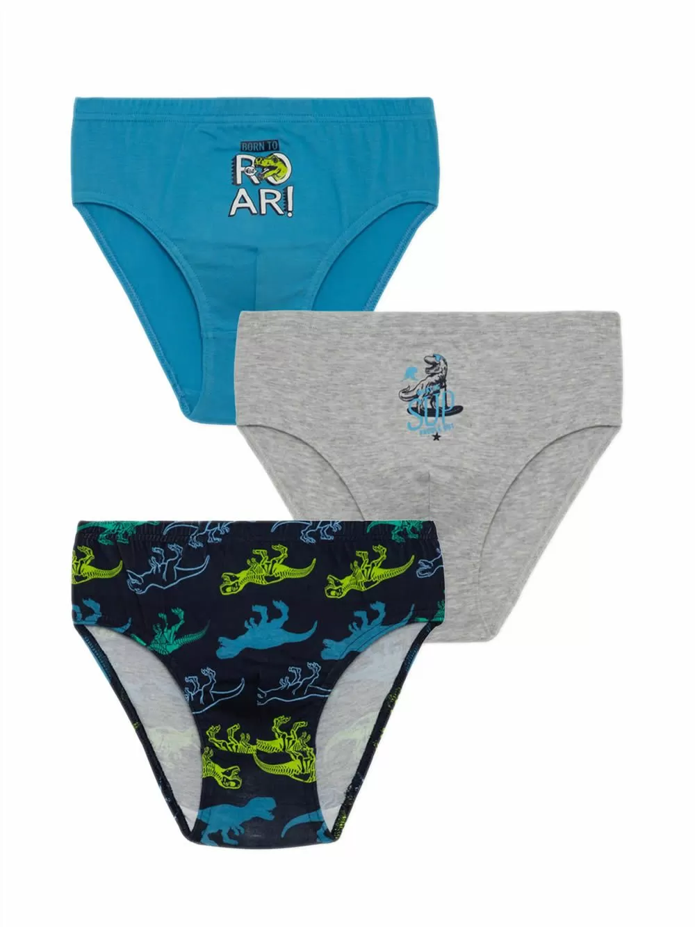Εφηβικό Σλιπ MINERVA για Αγόρι Dino - 100% Αγνό Βαμβάκι - Πακέτο με 3